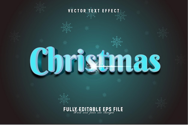 Efeito de texto vetorial editável de Natal