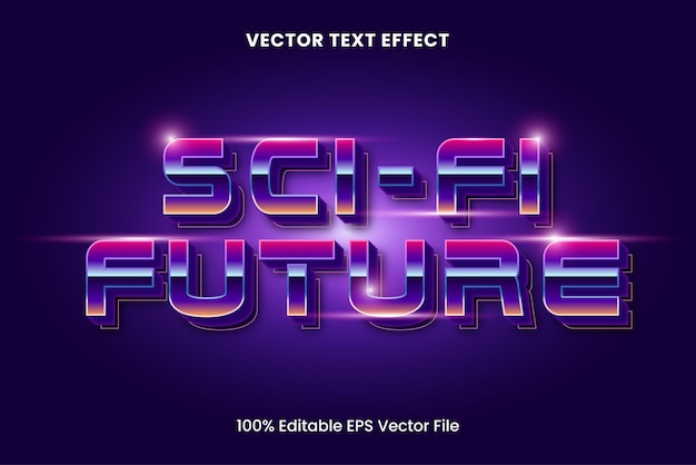 Efeito de texto vetorial editável futurista SciFi