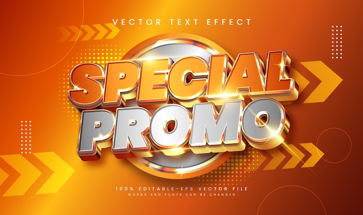 Vetor efeito de texto vetorial promocional especial editável adequado às necessidades de promoção ou comercialização de produtos