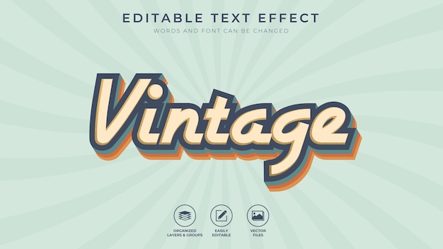 efeito de texto vintage retrô