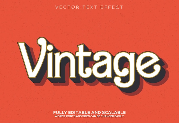 Vetor efeito de texto vintage