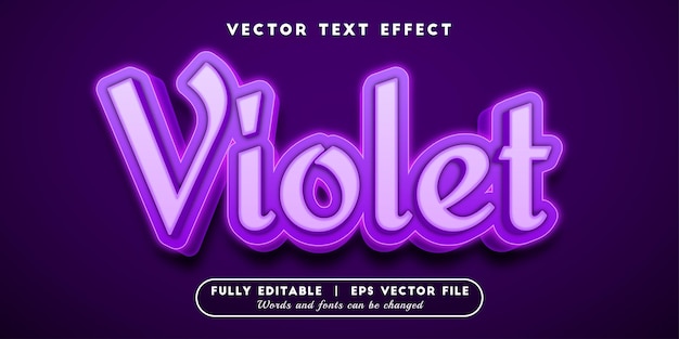 Efeito de texto violeta, estilo de texto editável