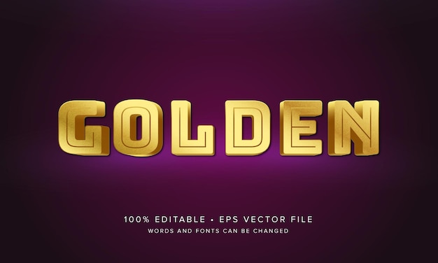 Efeito de textos 3d editáveis de estilo dourado