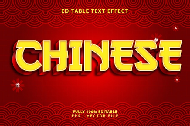 Vetor efeito do texto chinês