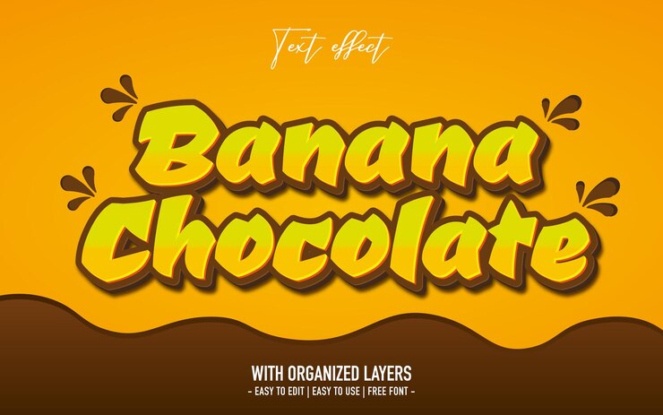 EFEITO DO TEXTO DE CHOCOLATE DE BANANA
