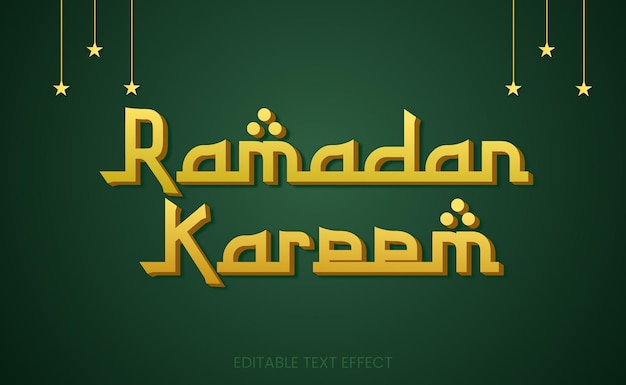Vetor efeito do texto islâmico do ramadão