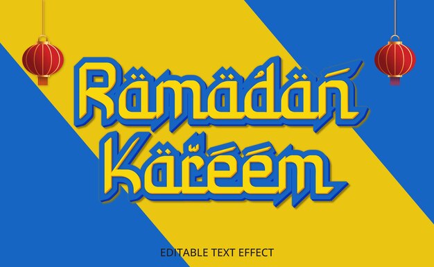 Vetor efeito do texto islâmico do ramadão