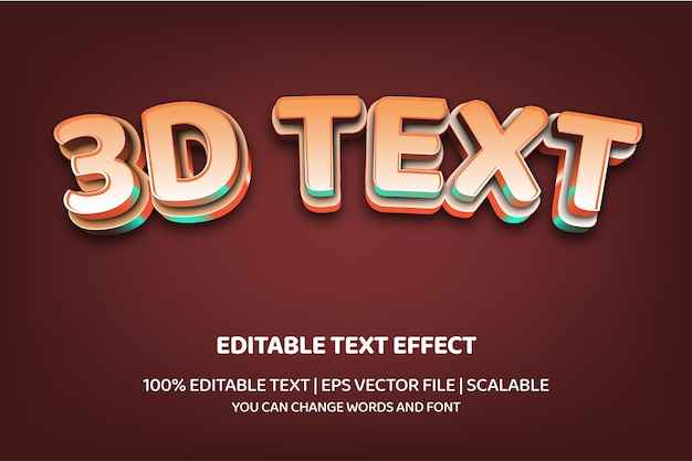 Efeito editável de estilo de texto 3d dourado