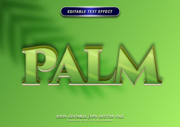 Efeito editável de texto de palma verde