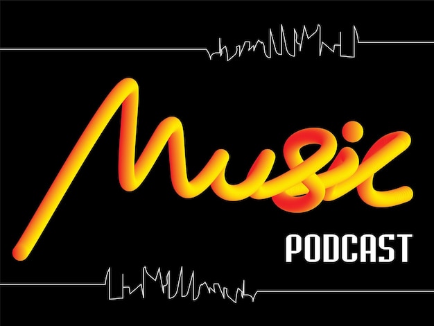 Efeito neon de podcast de música