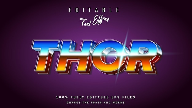 Efeito retro thor tipográfico