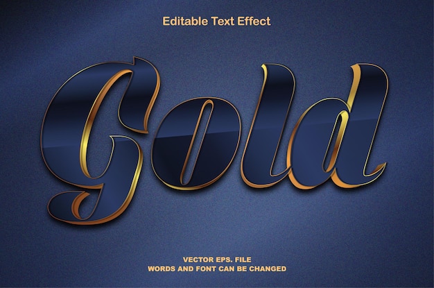 Efeitos de estilo de luxo de texto dourado