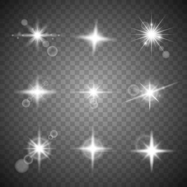 Efeitos de flare de lente para design de web e ilustrações