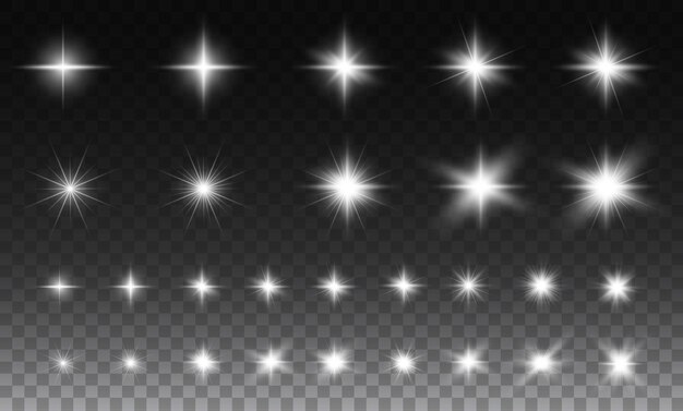 Efeitos de luzes isolados efeitos de luz branca transparente brilho explosão brilho linha de poeira sola