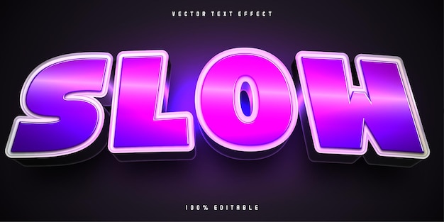 Efeitos de texto 3D estilo de texto editável lento