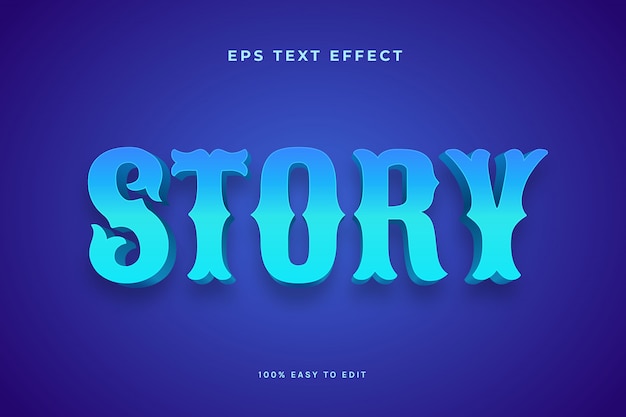 Vetor efeitos de texto blue story