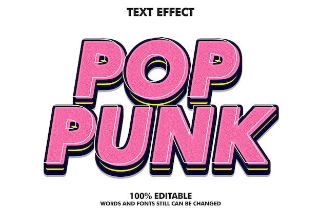 Efeitos de texto de arte pop moderna