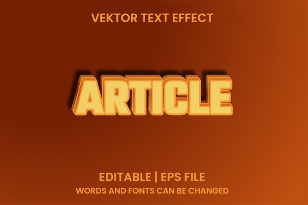 Efeitos de texto de artigo editáveis