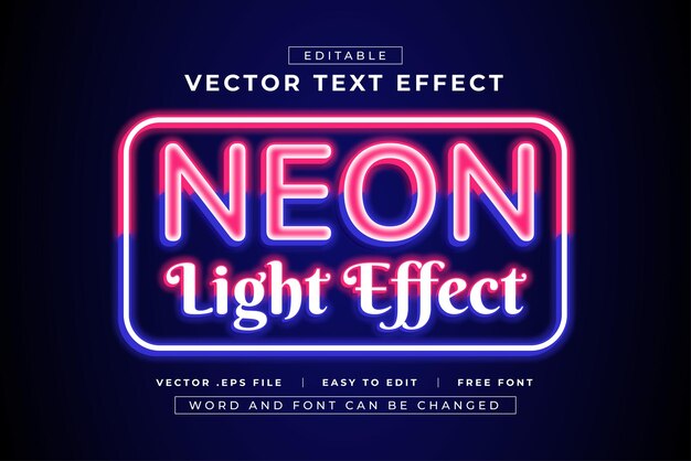 Efeitos de texto editáveis de Neon Light Effect