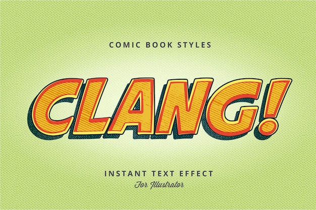 Vetor efeitos de texto editáveis em quadrinhos para illustrator