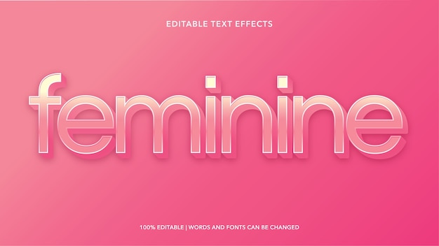 Efeitos de texto editáveis femininos