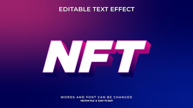 Efeitos de texto editáveis nft