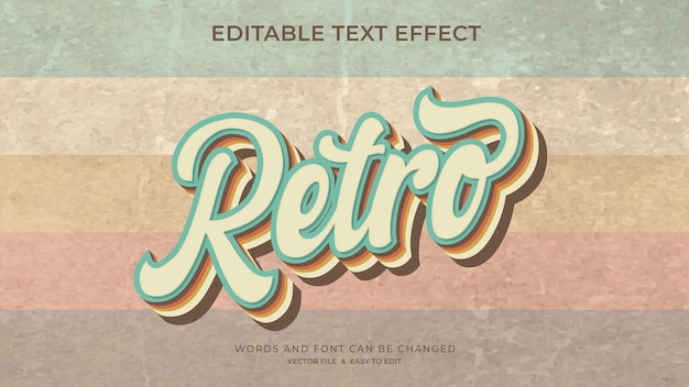 Vetor efeitos de texto editáveis retrô