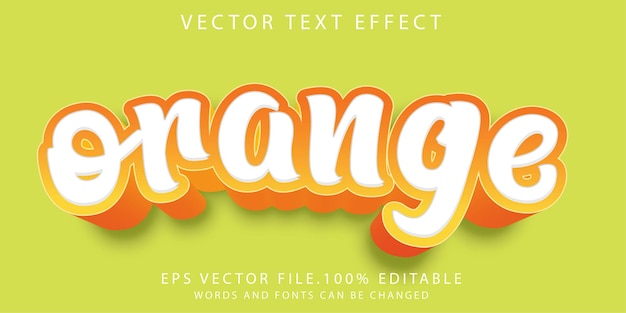 Vetor efeitos de texto laranja