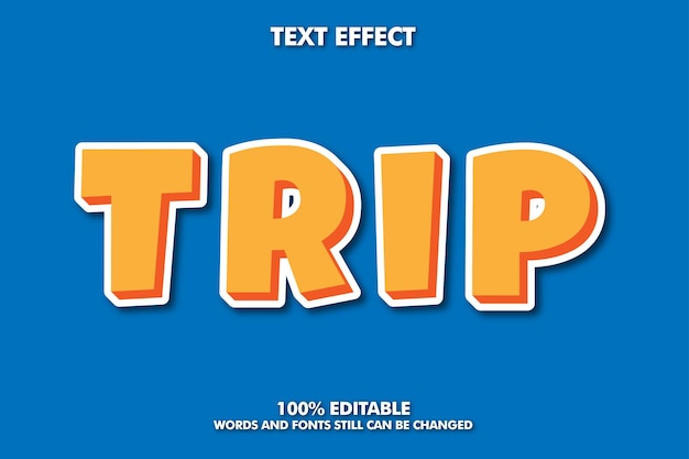 Effeto de texto editável de desenho animado de tipografia 3d em negrito moderno