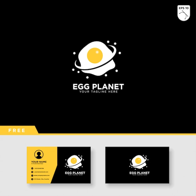 Egg planet logo design e modelo de cartão