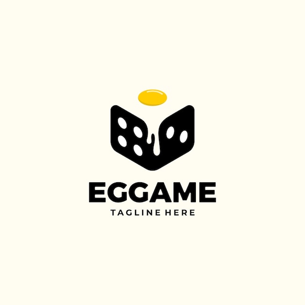 Vetor egg with dice game logo design inspiração