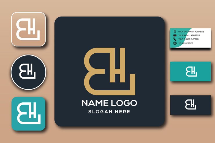 Vetor eh conceito de logotipo monograma