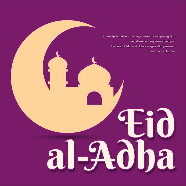 Eid al adha cartão com fundo roxo