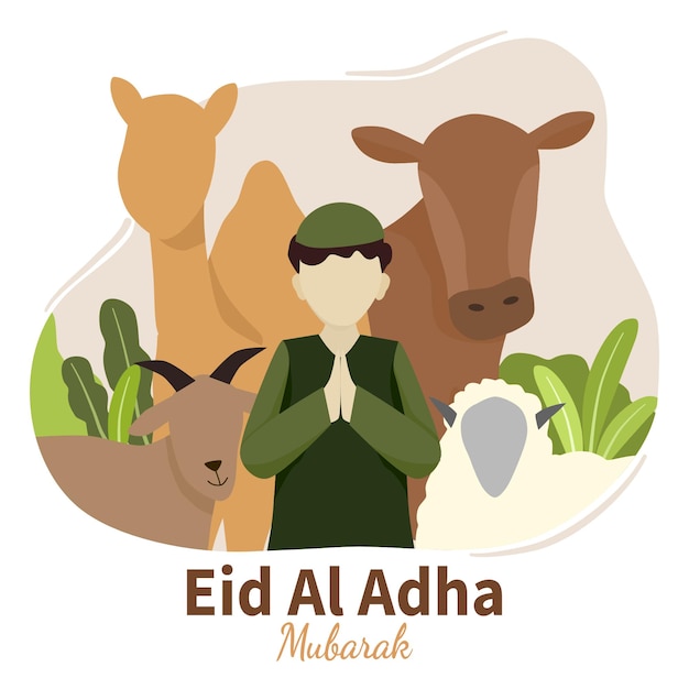 Eid al adha design com sacrifício animal