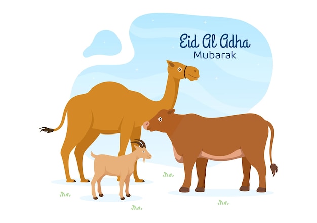 Vetor eid al adha ilustração de fundo