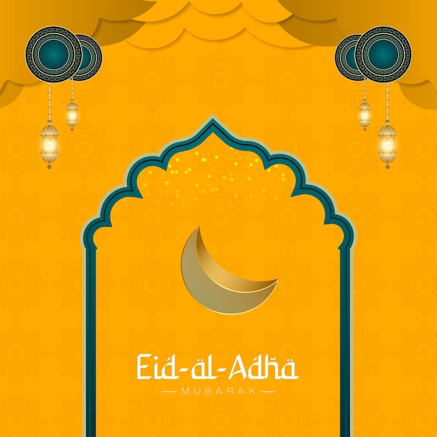 Eid Al Adha Mubarak Design criativo para modelo de mídia social