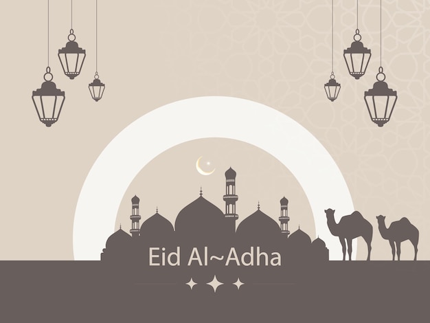 Eid al adha mubarak elegante desenho de fundo islâmico