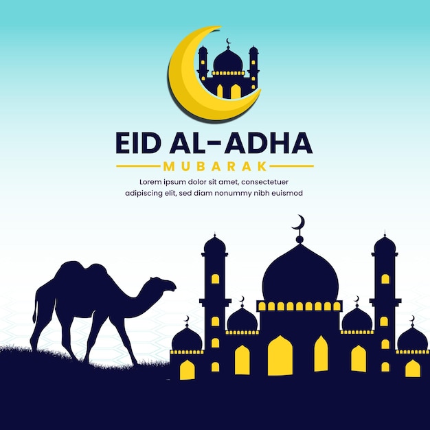 Eid al adha mubarak festival islâmico fundo com vetor