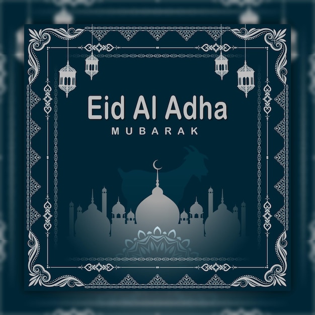 Eid al adha mubarak festival islâmico post banner de mídia social