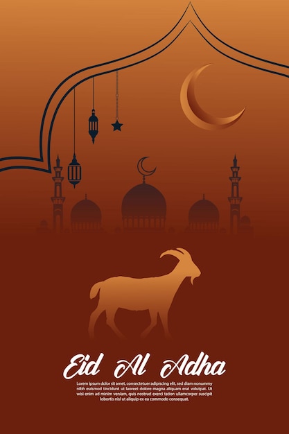 Eid al Adha Mubarak Islâmico religioso festival muçulmano modelo de bandeira de mídia social