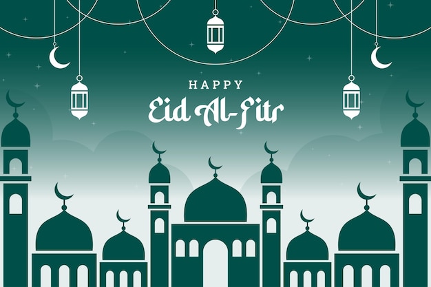 Eid al fitr fundo de design plano