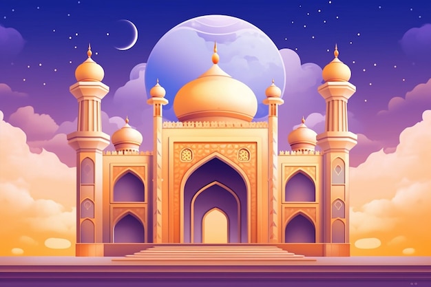 Vetor eid al fitr mubarak feriado de fundo