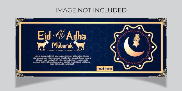 Eid aladha mubarak ilustrador premium de banner social vetor premium