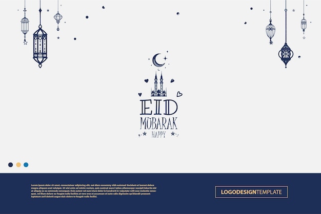 Vetor eid logo design arte criativa estilo clássico