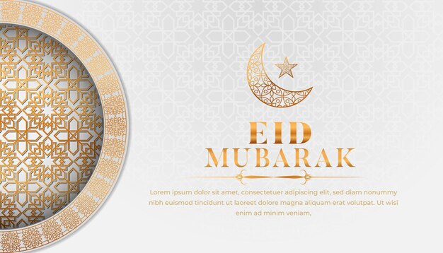 Eid mubarak árabe elegante fundo islâmico ornamental de luxo com borda de padrão islâmico