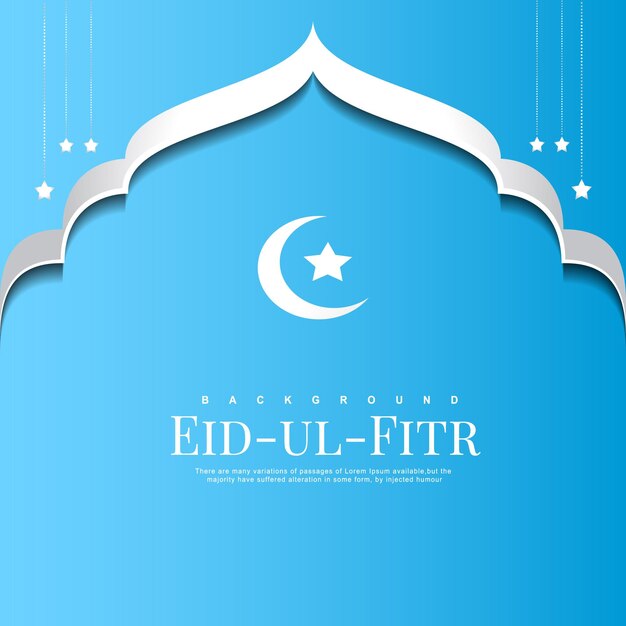 Eid mubarak com fundo da lua