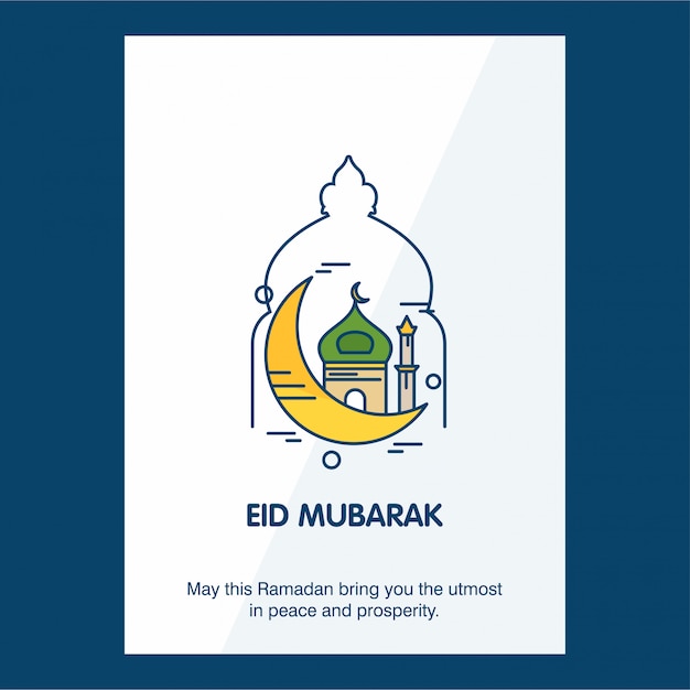 Eid Mubarak tipográfico com design criativo