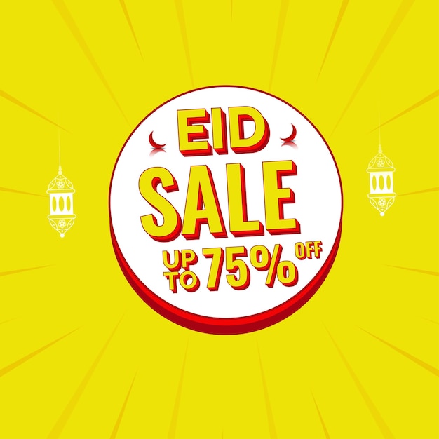 Eid mubarak vendas de mídia social post ilustração vetorial