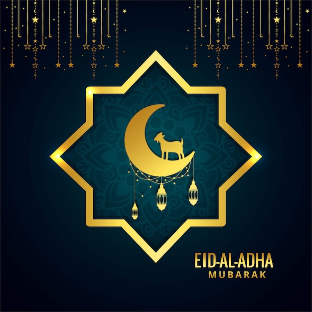 Eid ul-adha mubarak cartão para festival muçulmano