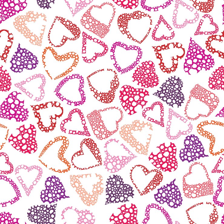 Vetor ele ouve padrão sem costura amor valentine e tema de casamento sem costura fundo vetorial linhas desenhadas à mão texturas usadas